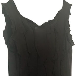 Marc by Marc Jacobs Black Ruffle Tank